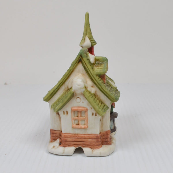 Lot 3 Mini Christmas Village Houses, Fabric Shop, Bakery, Grocery + Light Cords