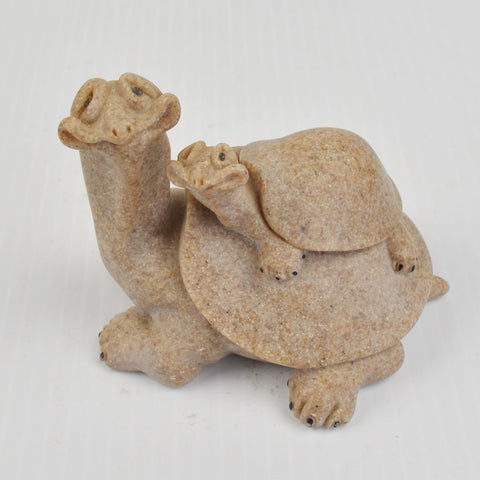 Quarry Critters Turtle Figurine "Tory & Taz" 2000 Carrying Second Nature Design