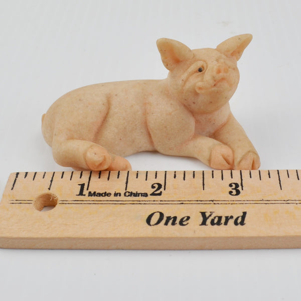 Second Nature Design Quarry Critters Patch Pig - Laying Down Pig Figurine 2000
