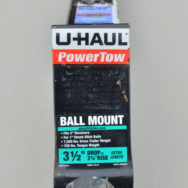 U-Haul Towing Trailer Hitch w/ 2" Ball Mount 7,500 lbs 3-1/2" Drop - NO Pin