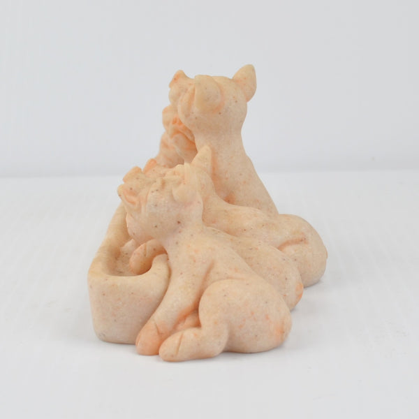 Second Nature Design Quarry Critters Piggin Out - Piglets Pigs Trough Figurine