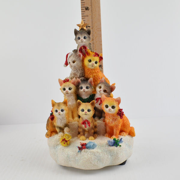 San Francisco Music Box Company Cat Xmas Tree We Wish You a Merry Christmas