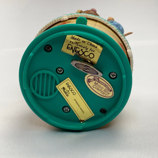 San Francisco Music Box Company “Spinning Wheel” Mouse Mice Yarn Spinning Enesco