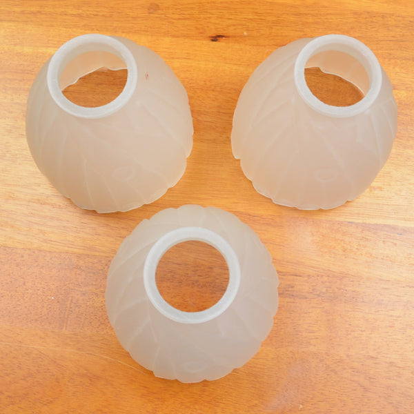 3 Light Frosted Glass Ceiling Fan Shades / Covers - Bell, Tulip 2" Fitting