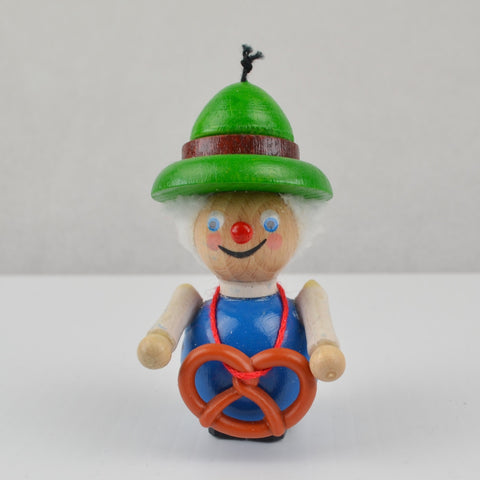 Vintage Steinbach Bavarian Pretzel Man Wooden German 3.5" Christmas Ornament