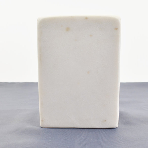 Marble Half Arch Bookend -  Heavy White Polished Natural Stone Marble Decor