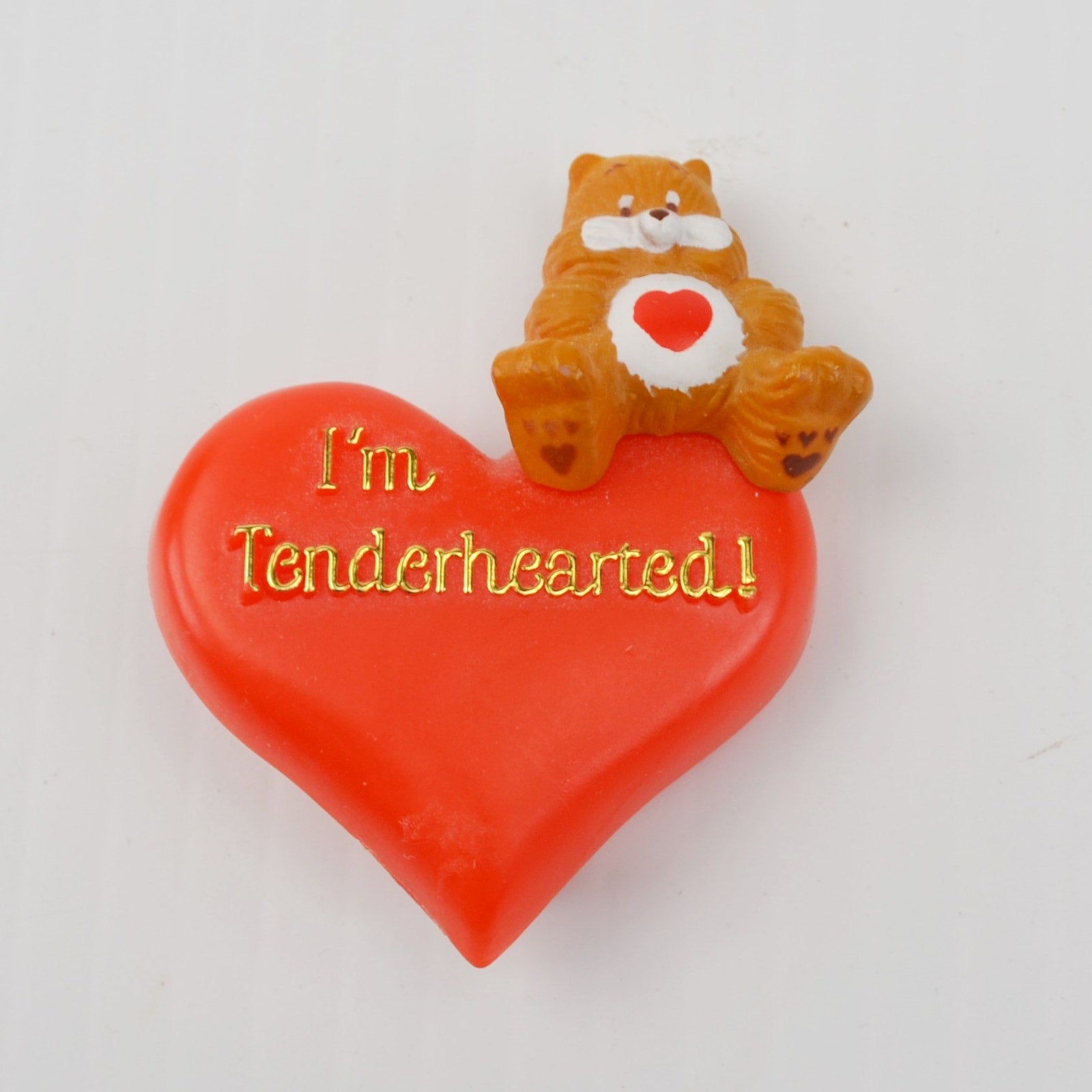 Vintage Care Bears Tenderhearted Bear Pin - 1984 - American Greetings