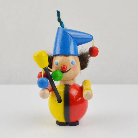 Vintage Steinbach Court Jester Clown Wooden German 3" Christmas Ornament