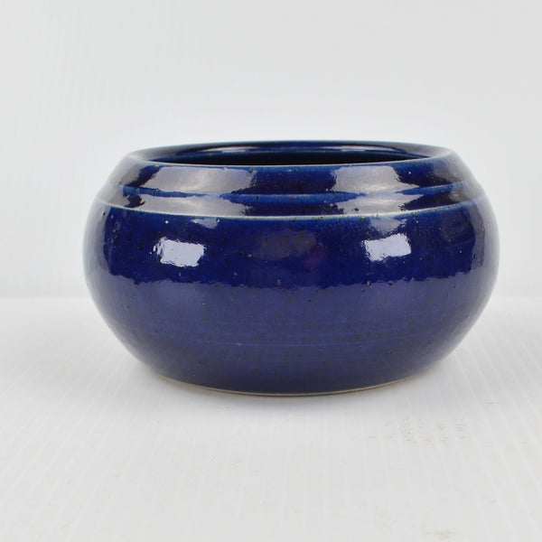 Handmade Studio Art Pottery Bowl, Hand Thrown, Artist Signed 5.5" Blue Dish