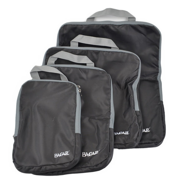 Bagail 4 Set Compression Packing Cubes Travel Accessories Expandable Bags Black