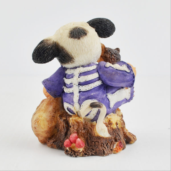 Mary’s Moo Moos “Who Are Moo” 1996 Enesco Cow Skeleton Owl Halloween Figurine