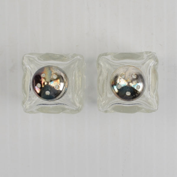 Vintage 8-Piece Silver-Plated Crystal Salt & Pepper Shakers – Elegant Cut Glass