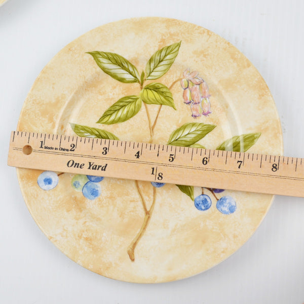 American Atelier Berry Patch 2 Dessert Plates Blackberry Blueberry - 8.25”