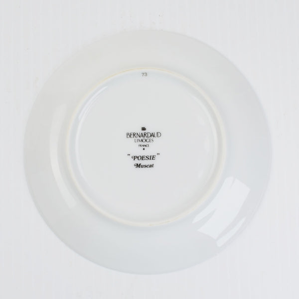 Bernardaud Limoges Canape Plates 6 Poesie/Poetry Porcelain Appetizer Set France