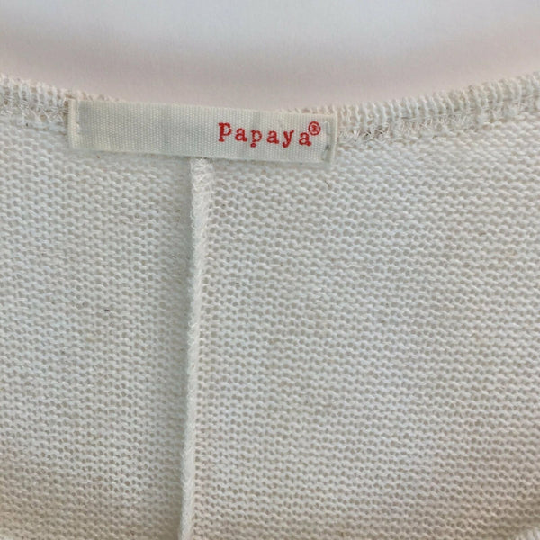 Papaya Womens Sweater High-Low - Heart Design - Size Small