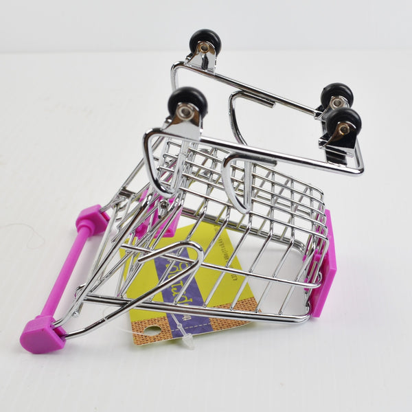 Realistic Mini Metal Shopping Cart Purple - Use with Mini Brands, Elf on a Shelf