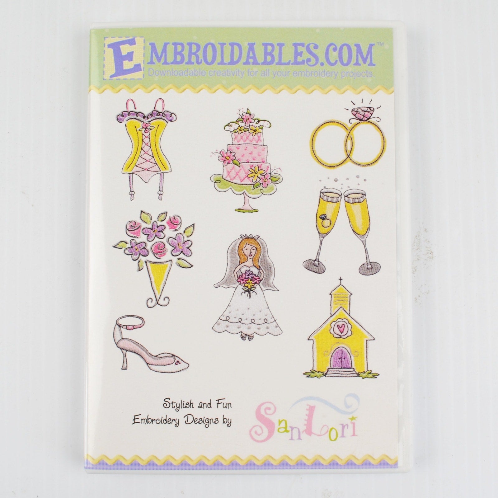 Wedding Designs Machine Embroidery CD - by San Lori - Bachelorette, Marriage