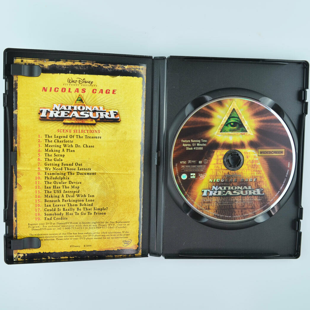 National Treasure (DVD, 2005, Widescreen) Nicolas Cage, Justin