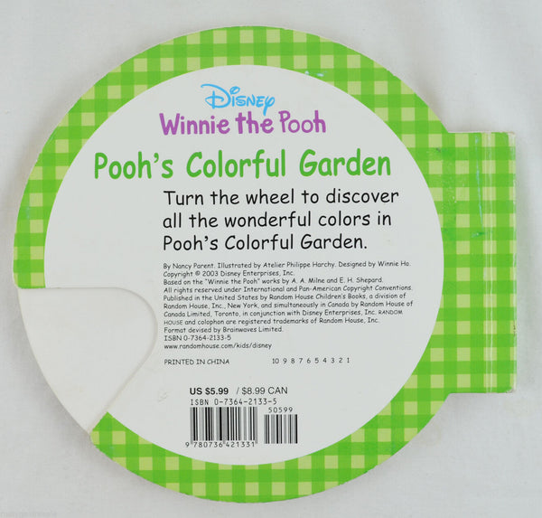 Pooh's Wheel Books: Pooh's Colorful Garden by RH Disney Staff (2003, Board Book)