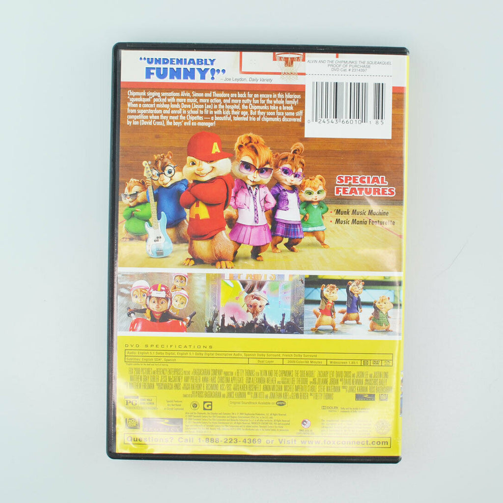 Alvin and the Chipmunks: The Squeakquel (DVD, 2010) Jason Lee 