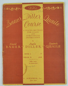 Piano Method - Bauer Diller Quaile Course Vintage Book II 1931 Early Printing