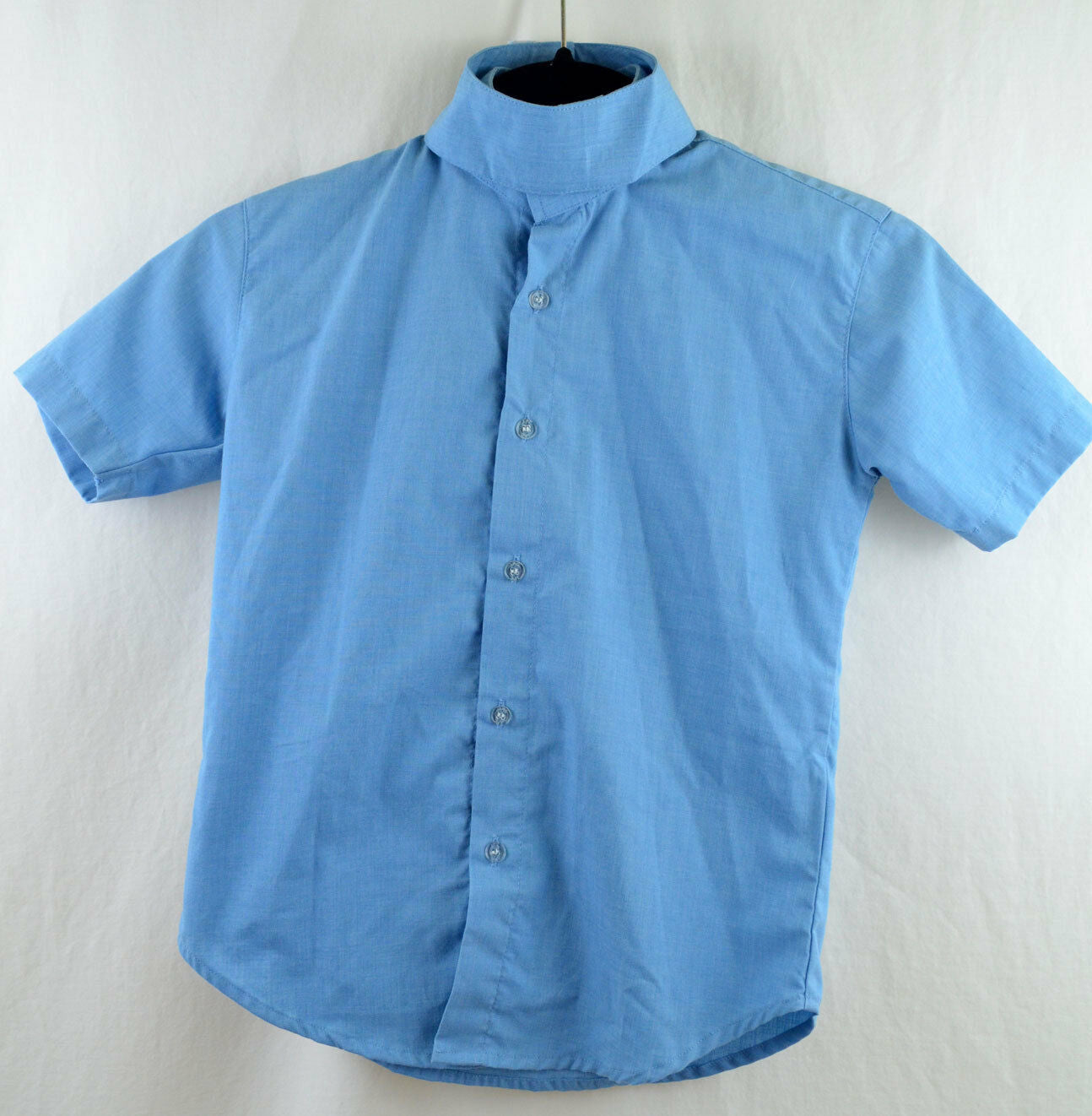 TUFF RIDER Show Shirt - Girls Size 06 - 2 Collars - Short Sleeve Blue