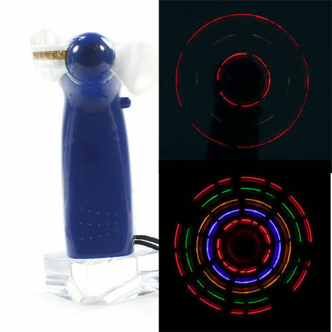 Mini Multi LED Changing Light Up Travel Kids Fan Blue GREAT FOR HOLIDAYS - NEW!!!