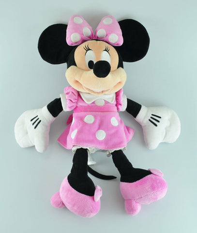 Large Disney Store 'Minnie Mouse' Pink Polka Dot Plush Stuffed Doll 18" 45cm
