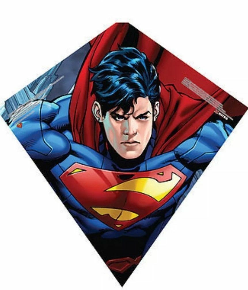 X KITES 23" DC Comics Superman SKYDIAMOND Poly Diamond KITE Assembles in seconds