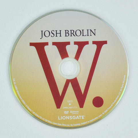 W. (DVD, 2009, Widescreen Version) Josh Brolin - DISC ONLY