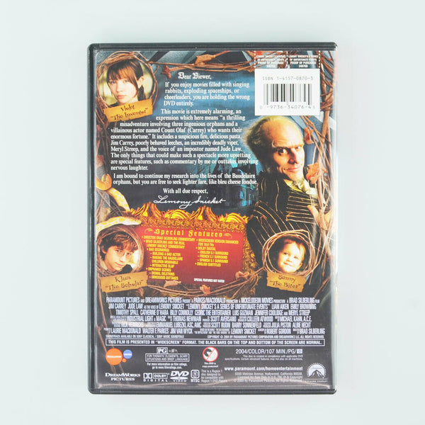 Lemony Snickets A Series of Unfortunate Events (DVD, 2005 Widescreen) Jim Carrey