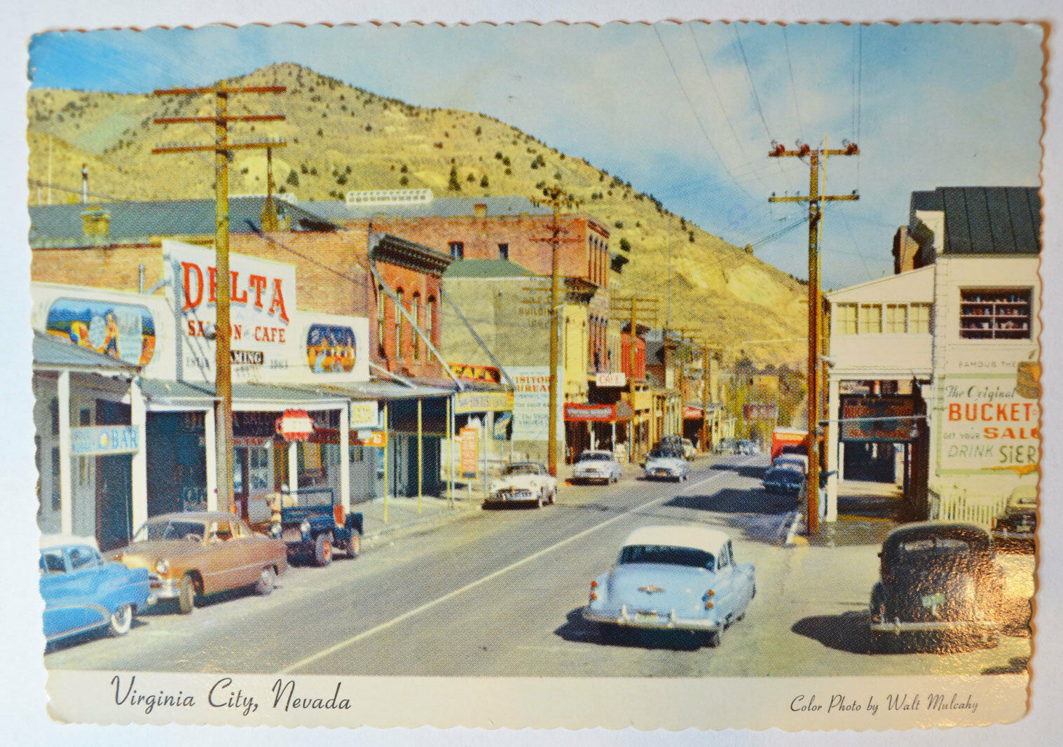 Virginia City, Nevada NV - Old Delta Saloon Gambling Palace 1950s Postcard