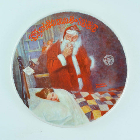 Norman Rockwell Collector Plate Christmas 1986 Deer Santy Claus Santa 13th Issue