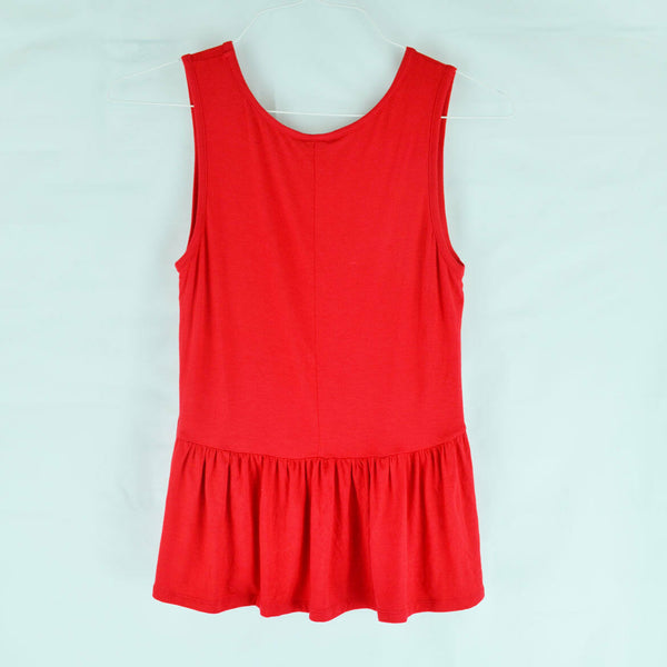 Rue 21 Sleeveless Red Peplum Top with Pocket - Size S - Womens Tank Top