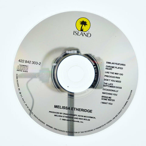 Melissa Etheridge by Melissa Etheridge (CD, May-1988, Island (Label)) DISC ONLY