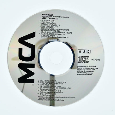 White Christmas [MCA] by Bing Crosby (CD, Jun-1995, Geffen) DISC ONLY