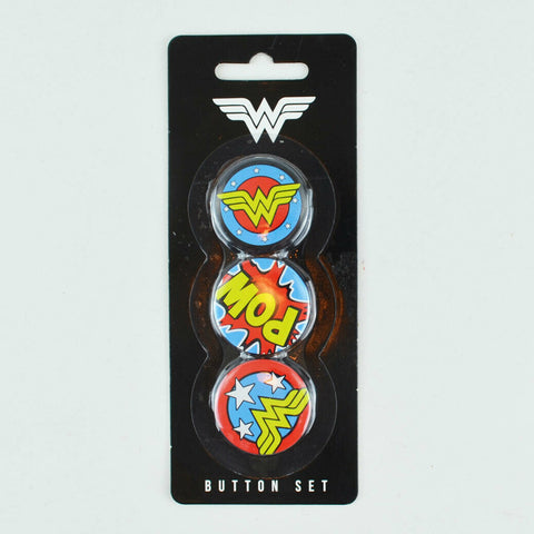 Wonder Woman 3 Button Set DC Comics Pin back - Collectibles