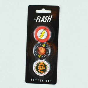 The FLASH 3 Button Set DC Comics Pin Back - Collectibles