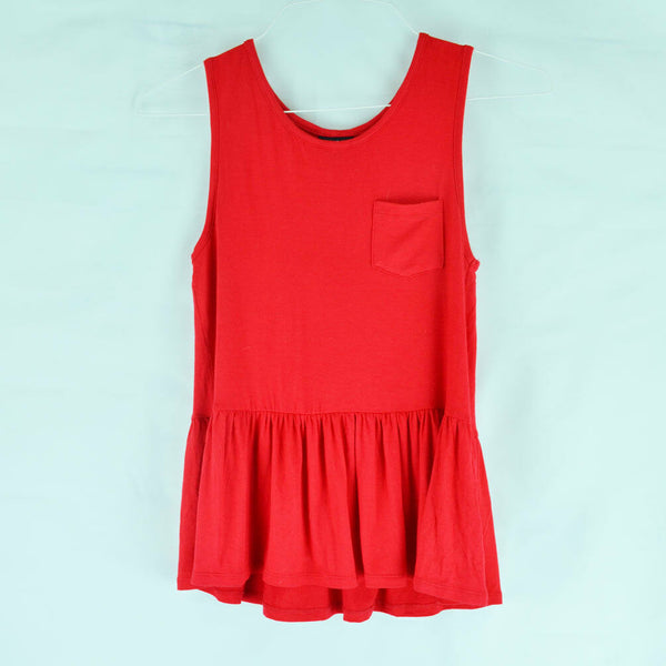 Rue 21 Sleeveless Red Peplum Top with Pocket - Size S - Womens Tank Top