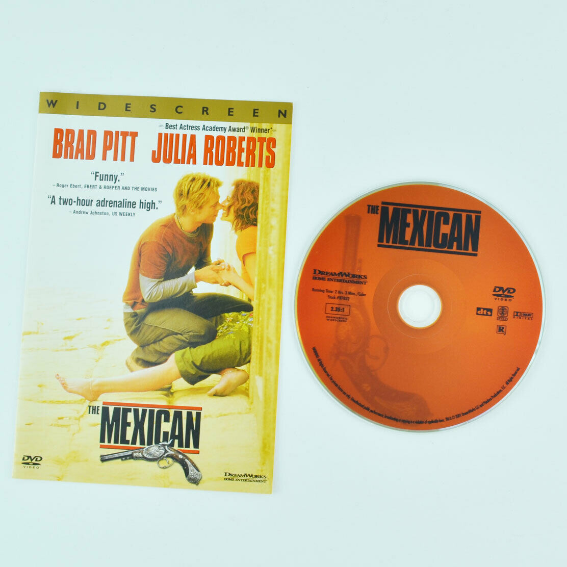 The Mexican (DVD, 2001, Widescreen) Brad Pitt Julia Roberts Slipcover DISC ONLY
