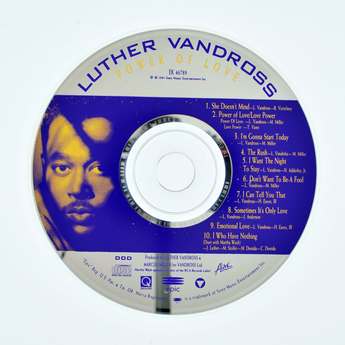 Power of Love by Luther Vandross (CD, Apr-1991, Epic) DISC ONLY