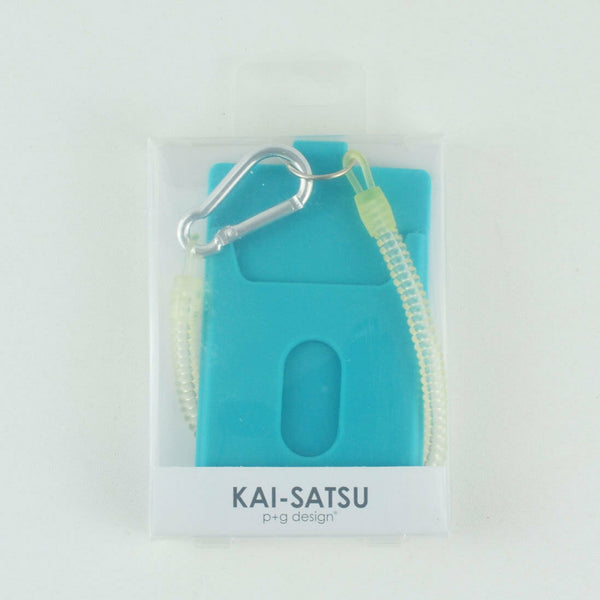 Silicone ID Tag w Lanyard Credit Card Holder - KAI SATSU P+G Designs - Turquoise