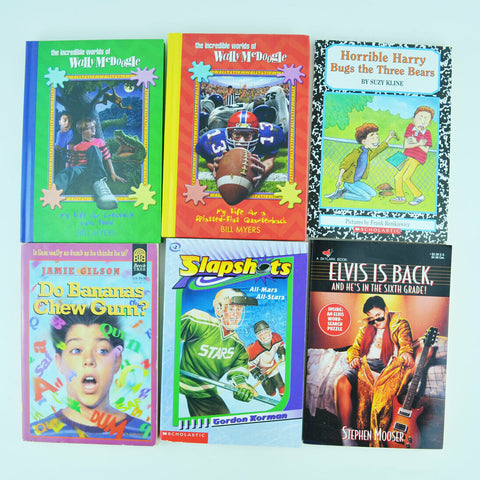 Boys Book Lot of 6: Wally Mcdoogle, Slapshots, Horrible Harry Plus 4 Mini Sports