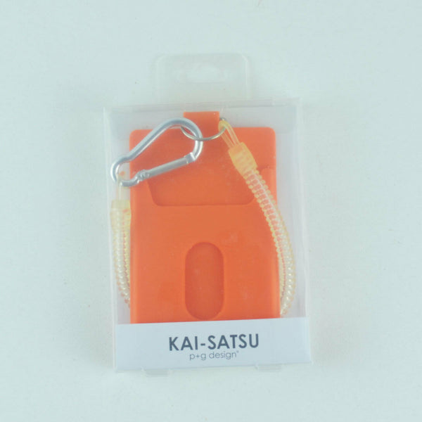 Silicone ID Tag with Lanyard Credit Card Holder - KAI SATSU P+G Designs - Orange
