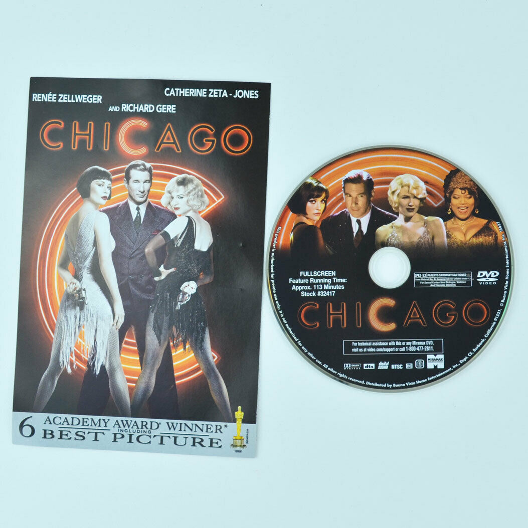 Chicago (DVD, 2003, Full Frame) Richard Gere - Slipcover and DISC ONLY