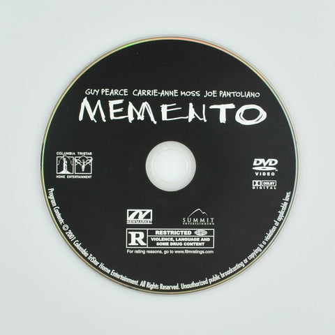 Memento (DVD, 2018) Guy Pearce, Carrie-Anne Moss - DISC ONLY