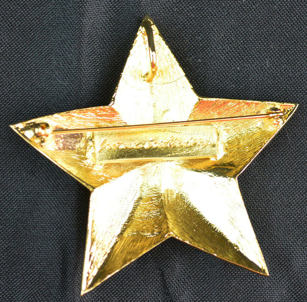 Star Brooch - Scarf Pin, Pendant, Ornament - Goldtone - Christmas Home Interiors