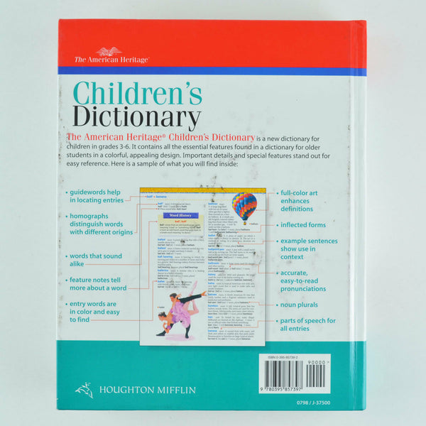 The American Heritage Children's Dictionary by Houghton Mifflin (1998 Hardcover)