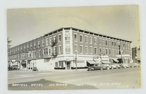 Junction City, Kansas Bartell Hotel Real Photo Antique Postcard RPPC Old Cars