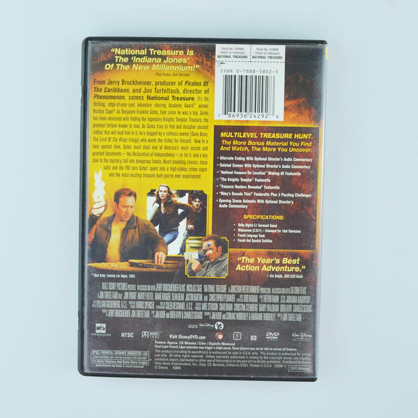 National Treasure (DVD, 2005, Widescreen) Nicolas Cage, Justin Bartha, Sean Bean